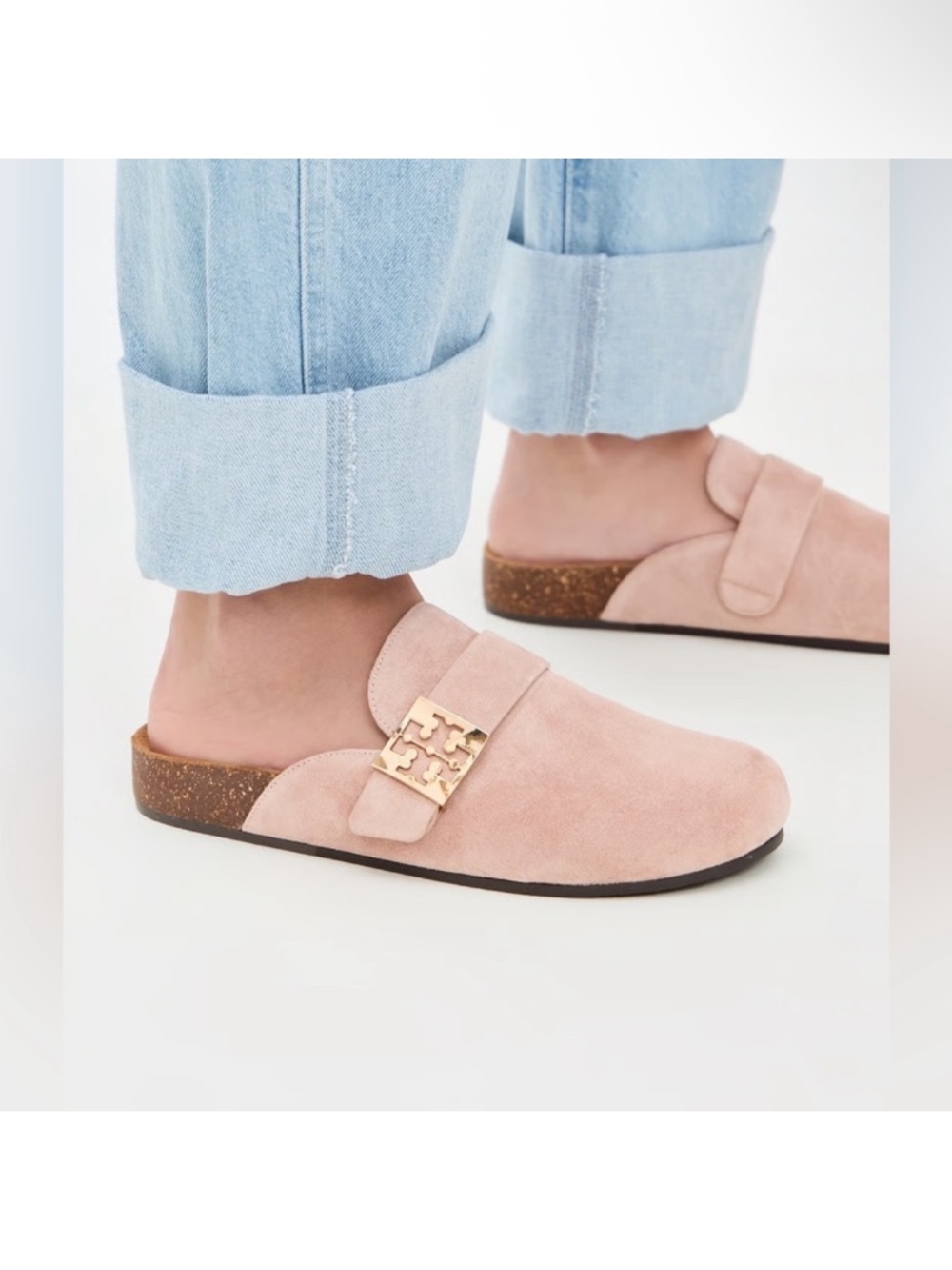 Tory Burch Mellow Mule Suede Pink/Gold